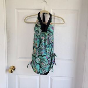 BIKINI VILLAGE Vibrant PAISLEY PRINT Bathing Suit SIZE MED